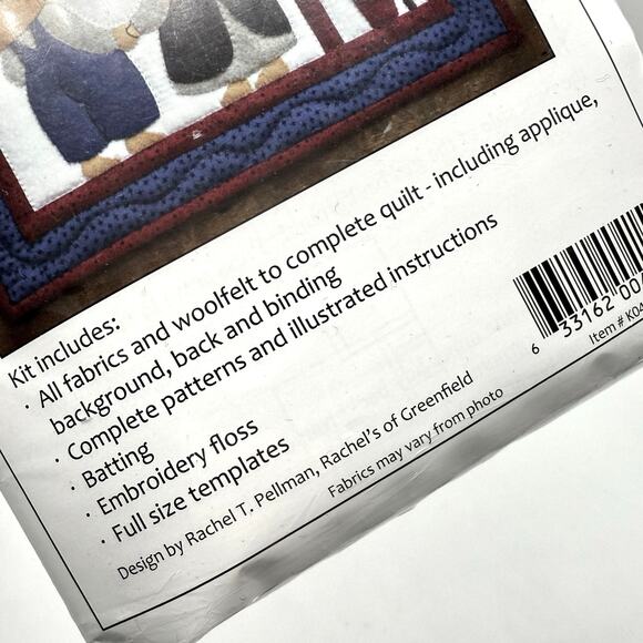 Wall Hanging Mini Quilt Kit with Fabric 13x15 Sunbonnet Sue Overall Sam Folk Art - Picture 3 of 4